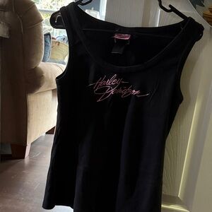 Harley-Davidson Black Tank Top with Pink Logo